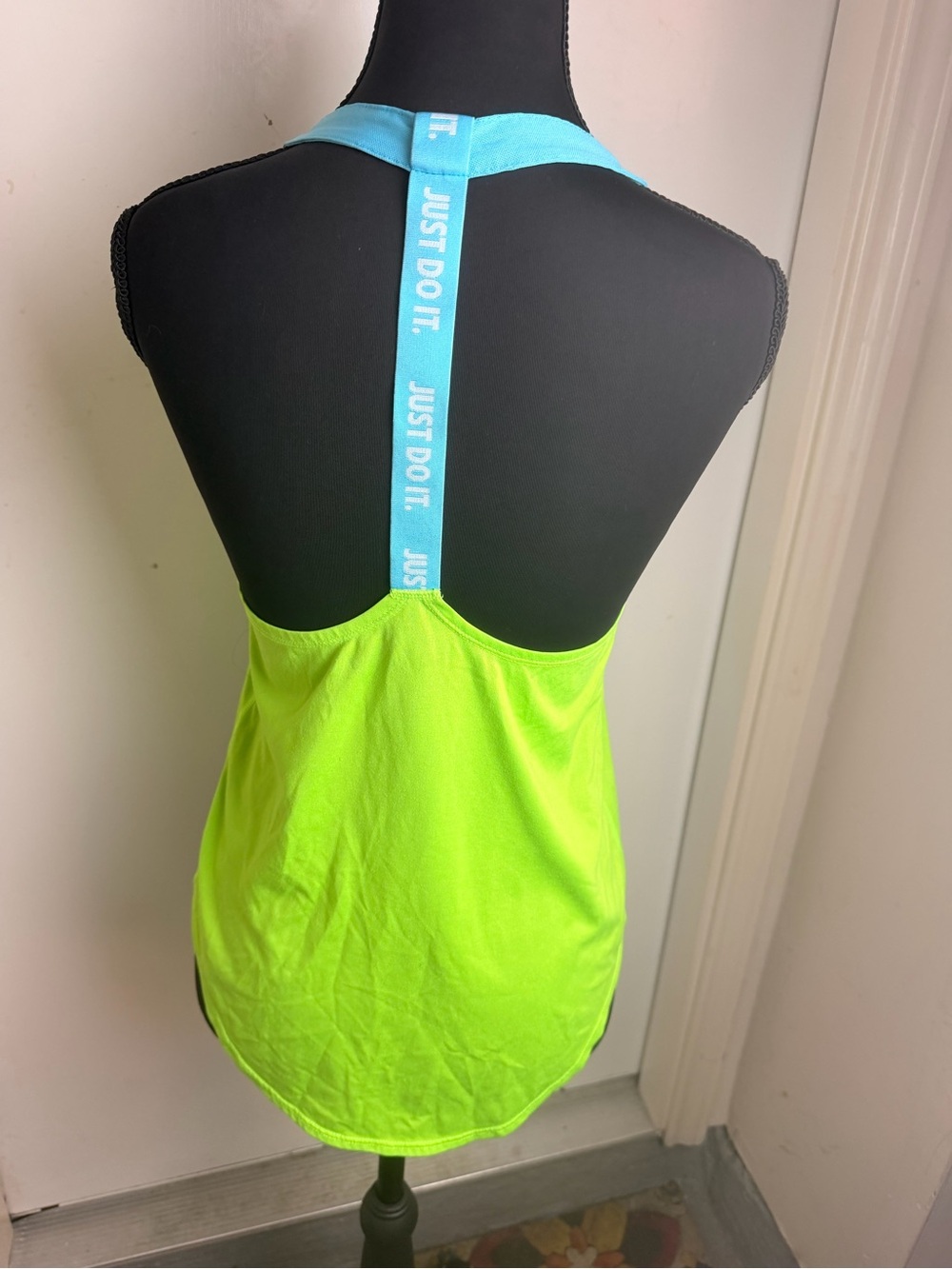 Nike Neon Green Tank with Light Blue Branded Strap
